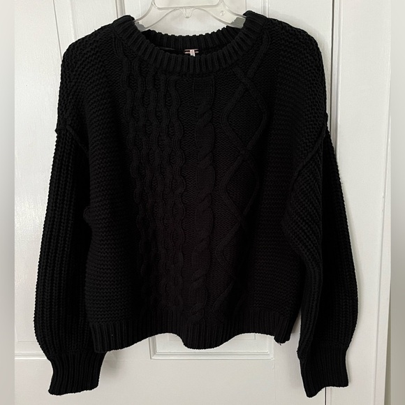 FREE PEOPLE Dream Cable Crew Sweater XS Fisherman Chunky Knit Comfy Cozy Soft - Picture 5 of 14